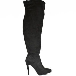 Over the knee high heeled boot